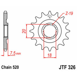 Kit chaîne EK/JT 520M3 13/52 - couronne ultra-light