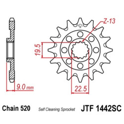 Kit chaîne EK/JT 520M3 13/49 - couronne ultra-light