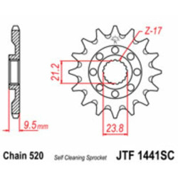 Kit chaîne EK/JT 520M3 14/49 - couronne ultra-light