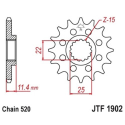 Kit chaîne EK/JT 520SRX2 16/38 - couronne ultra-light