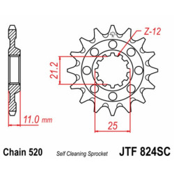 Kit chaîne EK/JT 520M3 13/48 - couronne ultra-light