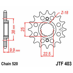 Kit chaîne EK/JT 520MRD7 15/51 - couronne ultra-light
