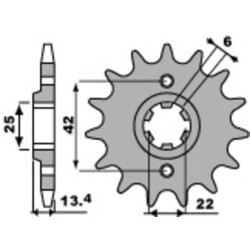 Kit chaîne EK/PBR 525 SRX2 - 16/36-112 - Couronne acier standard