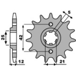 Kit chaîne EK/PBR 530SRX2 16/45 - Couronne acier standard