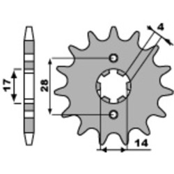 Kit chaîne EK/PBR 428 DEH - 14/57-136 - Couronne alu standard