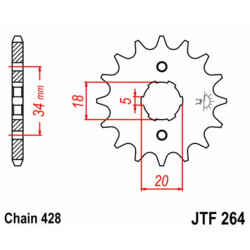 Kit chaîne EK/JT 428SR 16/41 - couronne standard