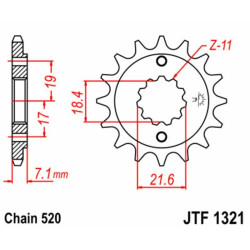 Kit chaîne EK/JT 520H 14/38 - couronne standard