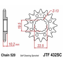 Kit chaîne EK/JT 520SRX2 14/43 - Suzuki DR 350 S 1990-1993