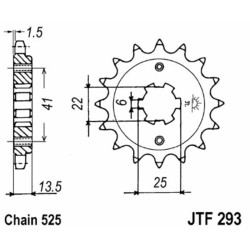 Kit chaîne EK/JT 525SRX2 15/47 - couronne standard