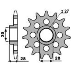 Kit chaîne EK/PBR 525 ZVX3 - 18/40-110 - Couronne acier standard
