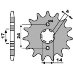 Kit chaîne EK/PBR 420 SR - 11/53-130 - Couronne acier standard