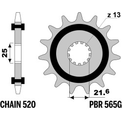 Kit chaîne EK/PBR 520 ZVX3 - 15/46-112 - Couronne acier standard