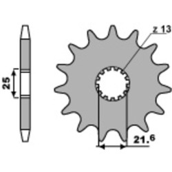 Kit chaîne EK/PBR 525 SRX2 - 16/50-122 - Couronne acier standard
