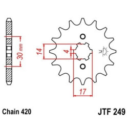 Kit chaîne EK/JT 420SRO 15/34-106 - couronne standard