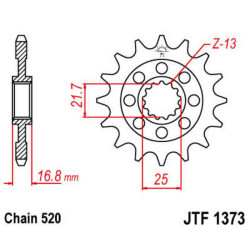 Kit chaîne EK/JT 520MVXZ2 17/41/114 - couronne standard