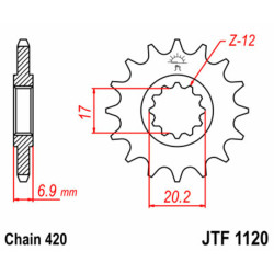 Kit chaîne EK/JT 420SH 12/47 - couronne standard