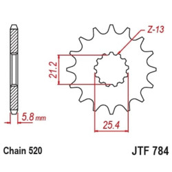 Kit chaîne EK/JT 520SRX2 15/46 - couronne standard