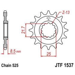 Kit chaîne EK/JT 525MVXZ2 15/44 - couronne standard