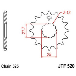 Kit chaîne EK/JT 525ZVX3 17/47 - couronne standard