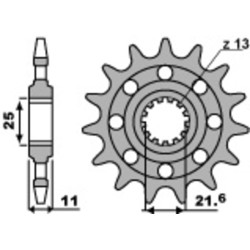 Kit chaîne EK/PBR 520 SROZ2 - 16/46-118 - Couronne acier standard