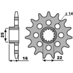 Kit chaîne EK/PBR 520 ZVX3 - 15/39-104 - Couronne acier standard