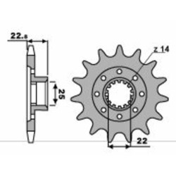 Kit chaîne EK/PBR 520 SRX2 - 16/43-116 - Couronne acier renforcé