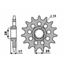 Kit chaîne EK/PBR 520 ZVX3 - 15/44-106 - Couronne acier standard