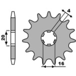Kit chaîne EK/PBR 420 SR - 13/48-120 - Couronne acier standard