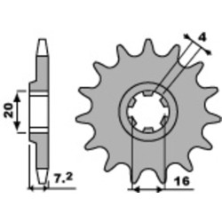 Kit chaîne EK/PBR 420 SR - 12/51-124 - Couronne acier standard
