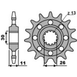 Kit chaîne EK/PBR 520 SRX2 - 15/46-122 - Couronne acier standard