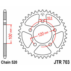 Kit chaîne EK/JT 520ZVX3 16/43-110 - couronne standard