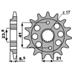 Kit chaîne EK/PBR 520 SRX2 - 15/45-108 - Couronne acier standard