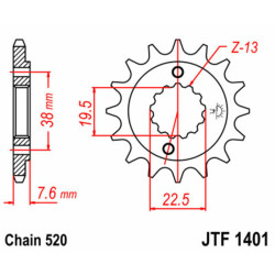 Kit chaîne EK/JT 520 SRX2 - 14/40-96 - Couronne acier standard