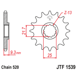 EK/JT Kit chaîne 520 SRX2 - 14/43-112 - Couronne acier standard
