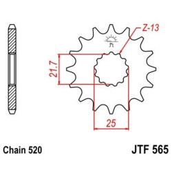 Kit chaîne EK/JT 520 MVXZ2 - 15/46-114 - Couronne acier standard