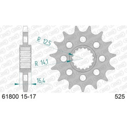 Kit chaîne EK/PBR 525 Z/3D - 17/42-120 - Couronne acier standard