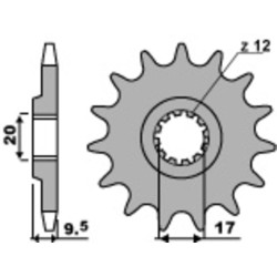 Kit chaîne EK/PBR 420SH 14/48-112 - couronne standard