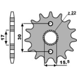 Kit chaîne EK/PBR 420 SH - 13/37-80 - Couronne acier standard