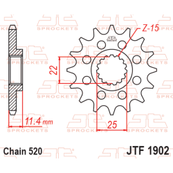 Kit chaîne EK/JT 520MVXZ2 15/45-120 - couronne standard