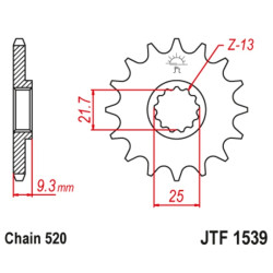 Kit chaîne EK/JT 520SRX2 14/38-100 - couronne standard