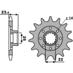 Kit chaîneEK/PBR 525ZVX3 15/41-116 - couronne standard