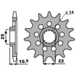 Kit chaîne EK/PBR 520ZVX3 14/41-108 - couronne renforcée