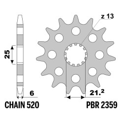 Kit chaîne EK/PBR 520SRX2 14/47-116 - couronne standard