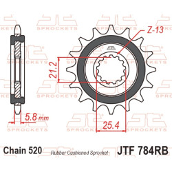Kit chaîne EK/JT 520SRX2 14/47-116 - Couronne acier renforcé