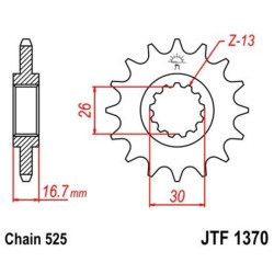Kit chaîne EK/JT 525MVXZ2 16/40-122 - Couronne acier renforcé