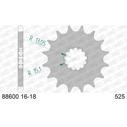 Kit chaîne AFAM 525XMR3 18/43-106 - Couronne acier renforcé